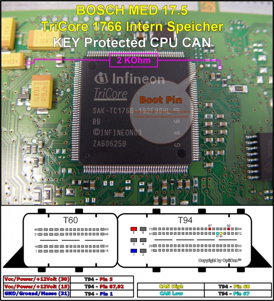 Bosch MED 17.5.0 (Skoda) pinout diagram 1